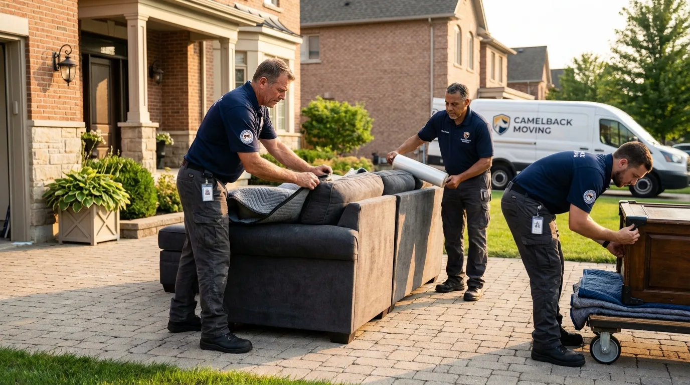 Large estate moving crew wrapping furniture in Mattawa, WA