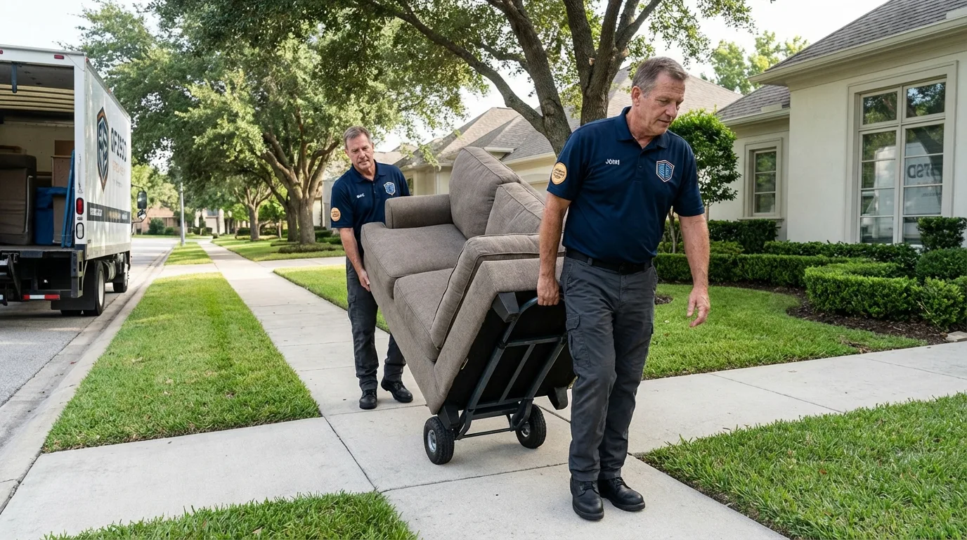 Local residential moving crew loading furniture in Mattawa, WA
